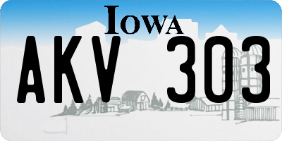 IA license plate AKV303