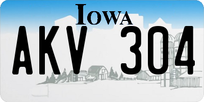 IA license plate AKV304