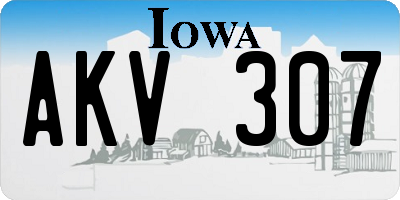 IA license plate AKV307