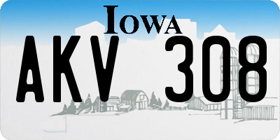 IA license plate AKV308