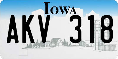 IA license plate AKV318