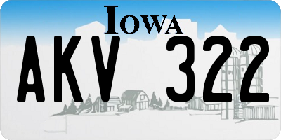 IA license plate AKV322