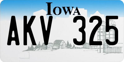IA license plate AKV325