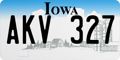 IA license plate AKV327