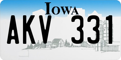 IA license plate AKV331