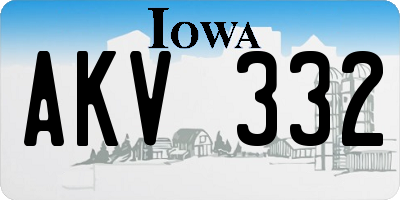 IA license plate AKV332