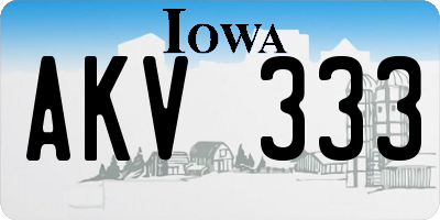 IA license plate AKV333
