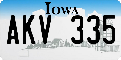 IA license plate AKV335