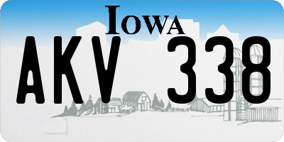 IA license plate AKV338