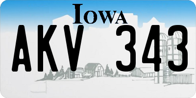 IA license plate AKV343