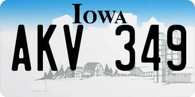 IA license plate AKV349