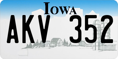 IA license plate AKV352