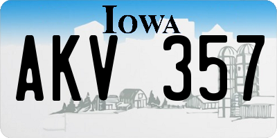 IA license plate AKV357