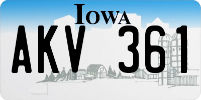 IA license plate AKV361