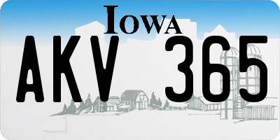 IA license plate AKV365
