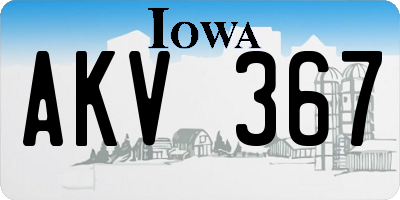 IA license plate AKV367