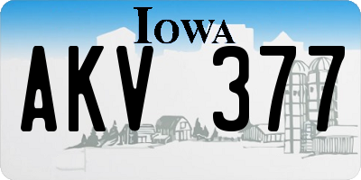 IA license plate AKV377