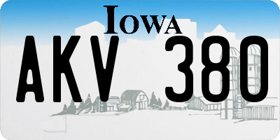 IA license plate AKV380