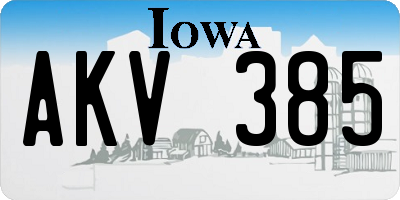 IA license plate AKV385