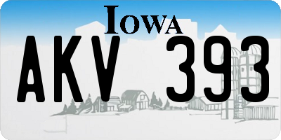 IA license plate AKV393