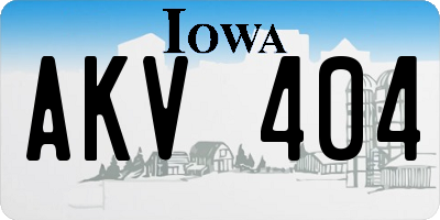 IA license plate AKV404