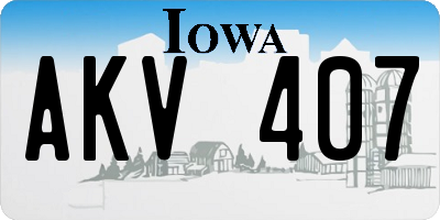 IA license plate AKV407