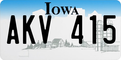 IA license plate AKV415