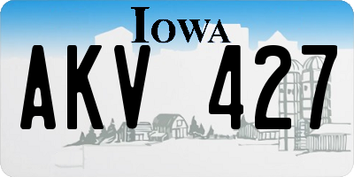 IA license plate AKV427
