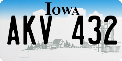 IA license plate AKV432