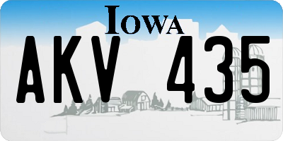IA license plate AKV435