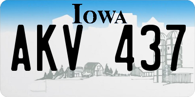 IA license plate AKV437