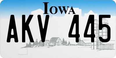 IA license plate AKV445