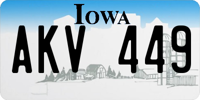 IA license plate AKV449