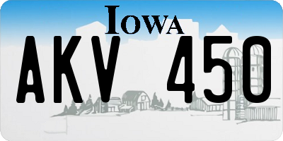 IA license plate AKV450