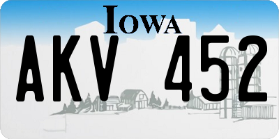 IA license plate AKV452