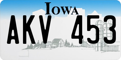 IA license plate AKV453