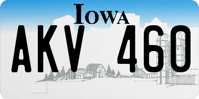 IA license plate AKV460