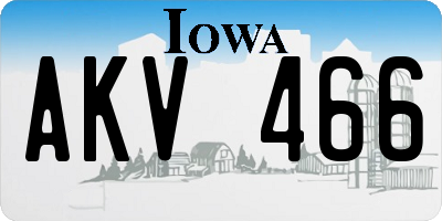 IA license plate AKV466