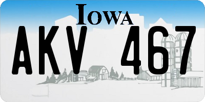 IA license plate AKV467
