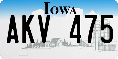 IA license plate AKV475