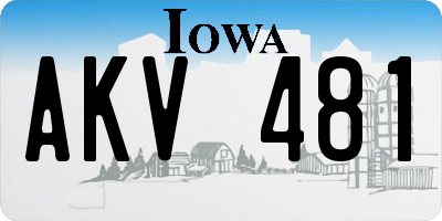 IA license plate AKV481