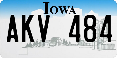 IA license plate AKV484