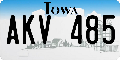 IA license plate AKV485
