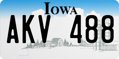 IA license plate AKV488