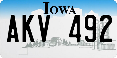 IA license plate AKV492