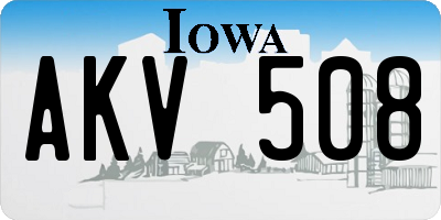 IA license plate AKV508