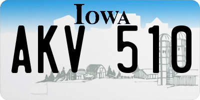 IA license plate AKV510