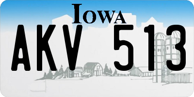IA license plate AKV513