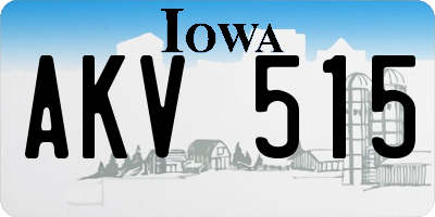 IA license plate AKV515