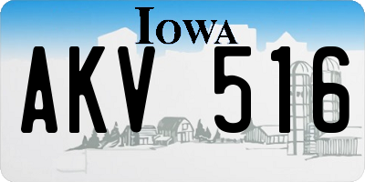 IA license plate AKV516